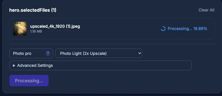 AI Image Upscaler Processing 4K to 8K